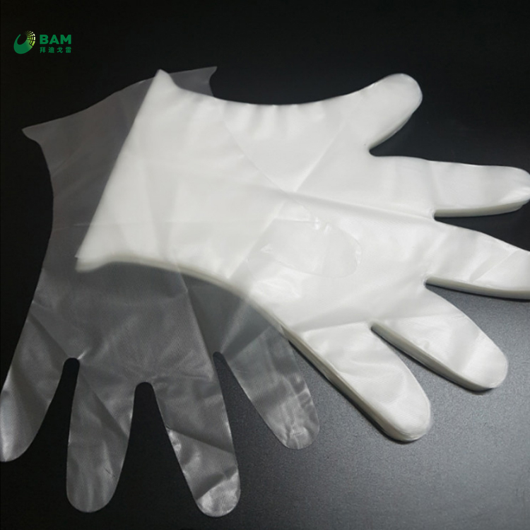 新的家用厨房用品可降解、全生物降解的批发塑料一次性手套，用于防毒饮食厨师 符合GB/T 38082-2019标准