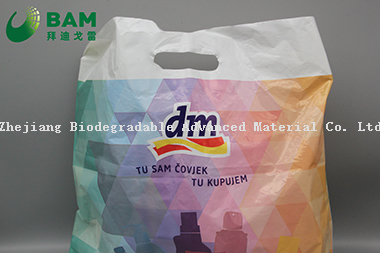 可持续包装可降解、全生物降解塑料载体穿孔袋超市购物蔬菜T恤袋水果礼品服装袋 符合GB/T 38082-2019标准