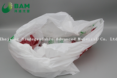 可持续包装、可降解、全生物降解生物降解塑料环保定制颜色超市​​购物袋蔬菜水果T恤袋 符合GB/T 38082-2019标准
