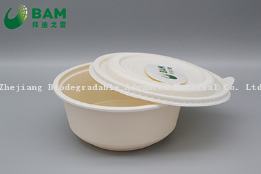 安全生态一次性可降解、全生物降解餐具，用于食用热食品的玉米淀粉碗 符合GB/T4806.7标准